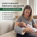 Äiti imettää käsityyny kyynärvarren päällä, 90 päivän avoin osto