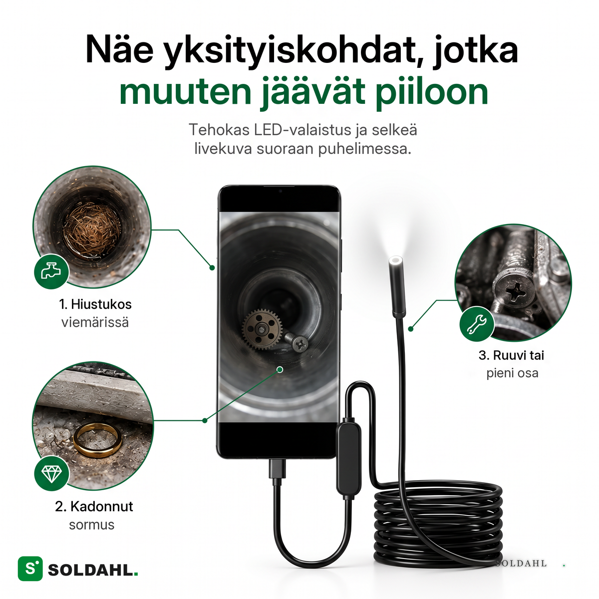 Näe yksityiskohdat, jotka muuten jäävät piiloon, livenä puhelimessa