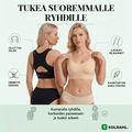 Soldahl Comfora kaarituettomat tukiliivit: ristikkäinen selkä, kiinnitys edessä, saumattomat kupit