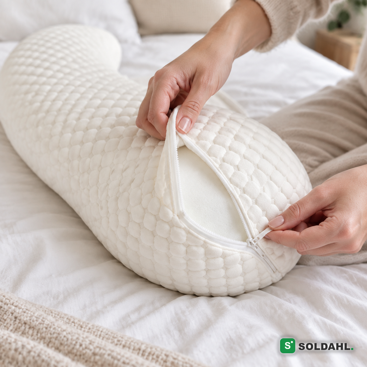 Irrotettava pestävä päällinen vetoketjulla