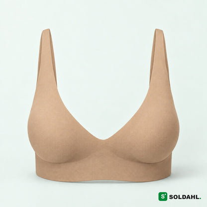 Soldahl Komfro saumattomat kaarituettomat rintaliivit, beige, edestä