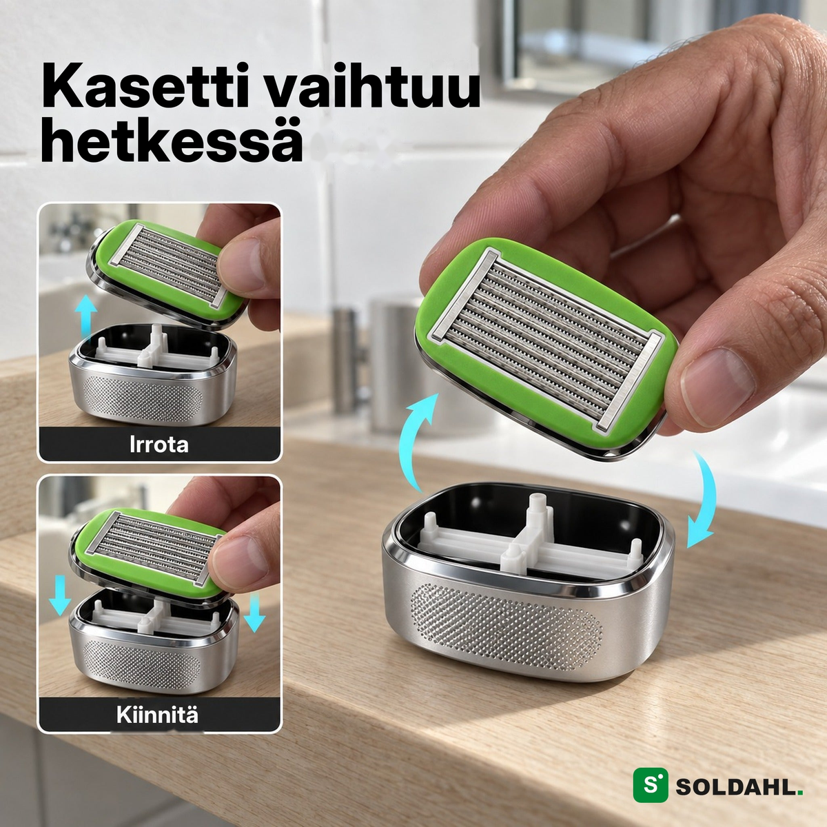 Vaihda Blankrakin teräkasetti yhdellä napsautuksella