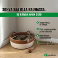 Instinktkorgen kissan peti puuvillanarusta kissan kanssa, sohva saa olla rauhassa