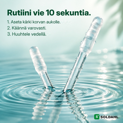 Rutiini vie kymmenen sekuntia: kaksi tikkua vedessä ja kolme lyhyttä vaihetta