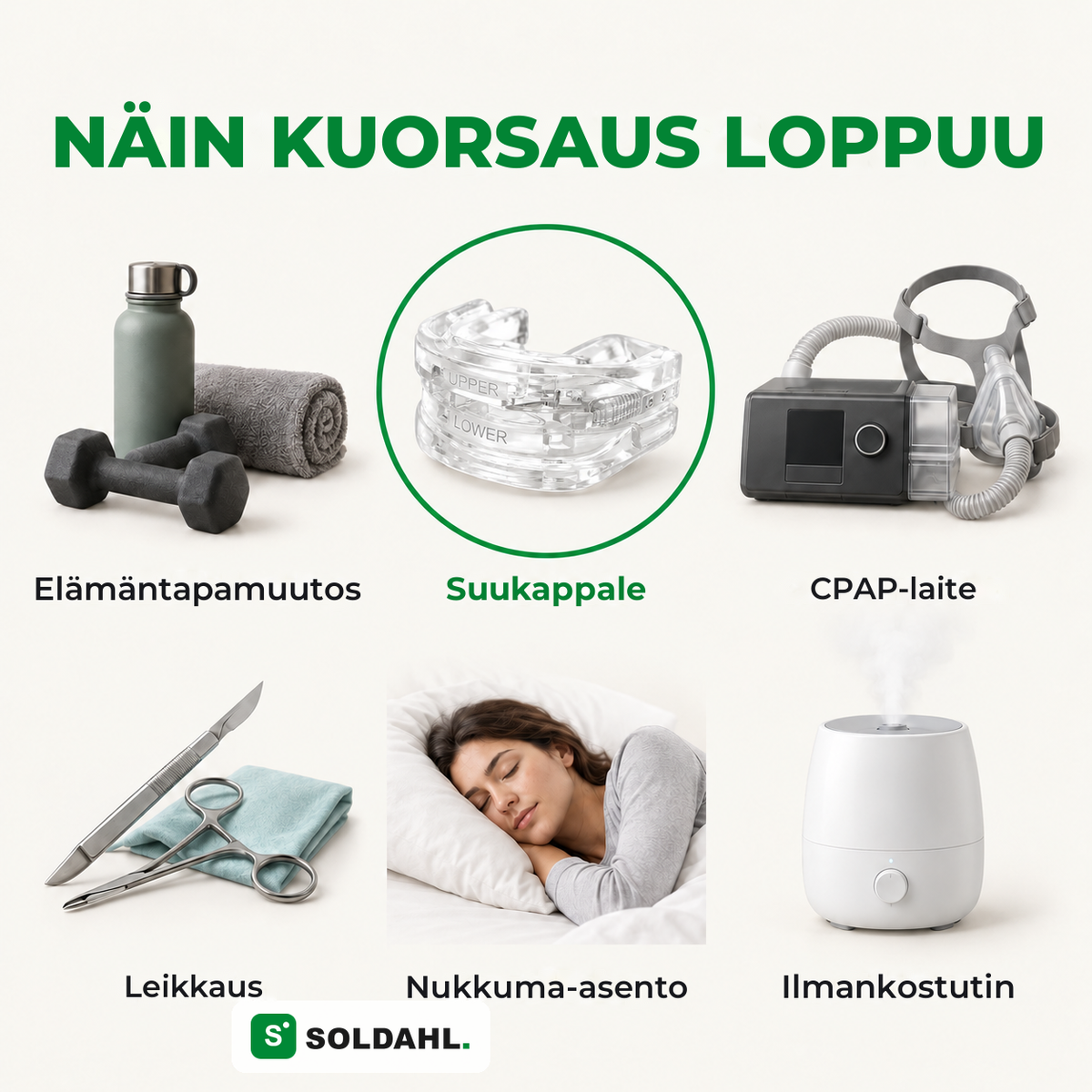 Näin lopetat kuorsaamisen, suukappale