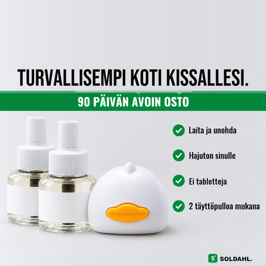 Soldahl Lugnhem -feromonihaihdutin ja 2 täyttöpulloa, 90 päivän avoin osto