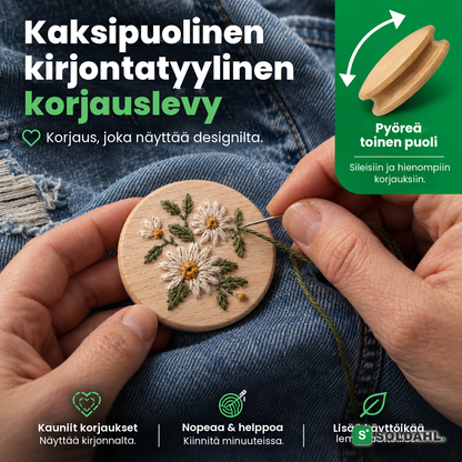 Kaksipuolinen korjauslevy täyttä pyökkiä hienompiin korjauksiin