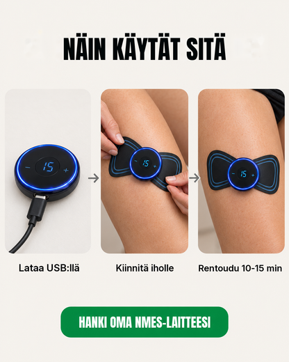 Näin EMS-lihasaktivointi toimii reisilihakseen polven yläpuolella