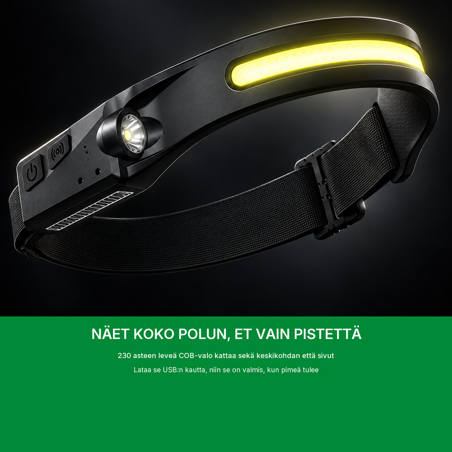 Tavallinen otsalamppu antaa sinulle pisteen. Tämä antaa koko kuvan.