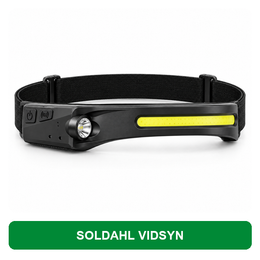 Soldahl® Vidsyn otsalamppu 230° leveällä valolla | ladattava, liiketunnistin ja kädet vapaina