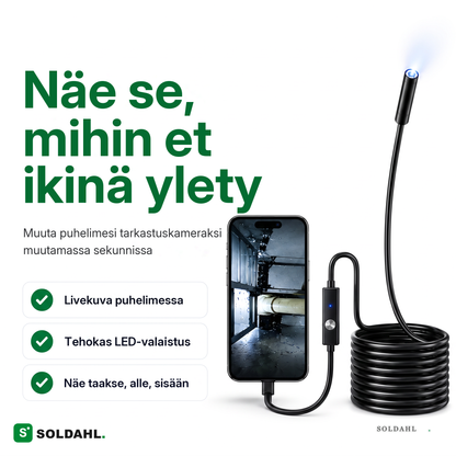Soldahl tarkastuskamera, näe se, mihin et muuten pääse käsiksi