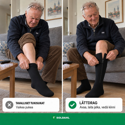 Tavalliset tukisukat vs. Lättdrag vetoketjulla