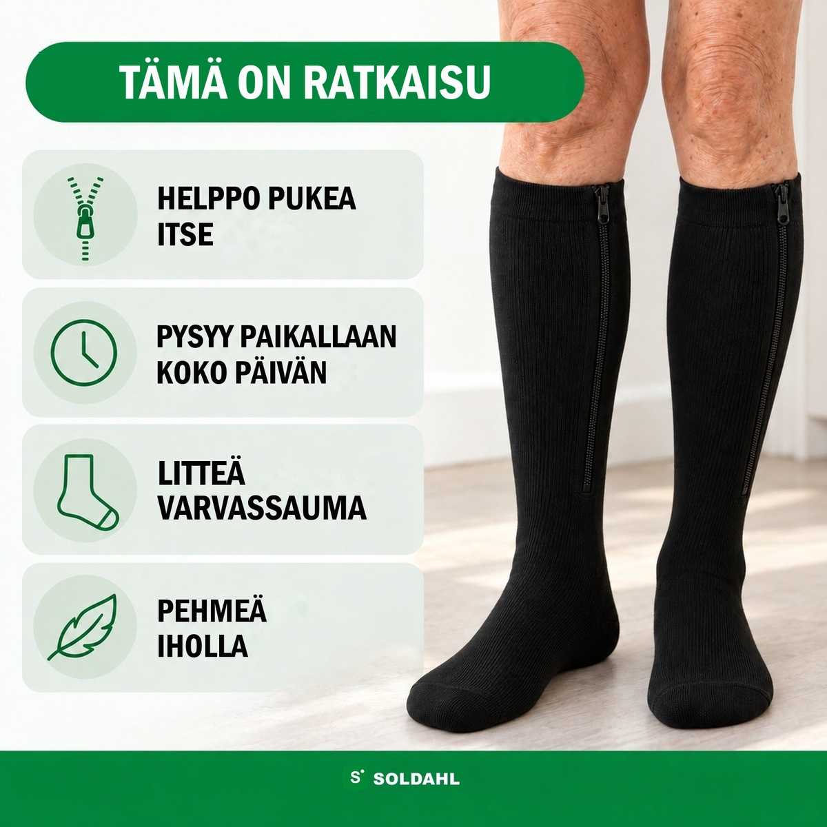 Lättdrag litteällä varvassaumalla, pysyy paikallaan koko päivän