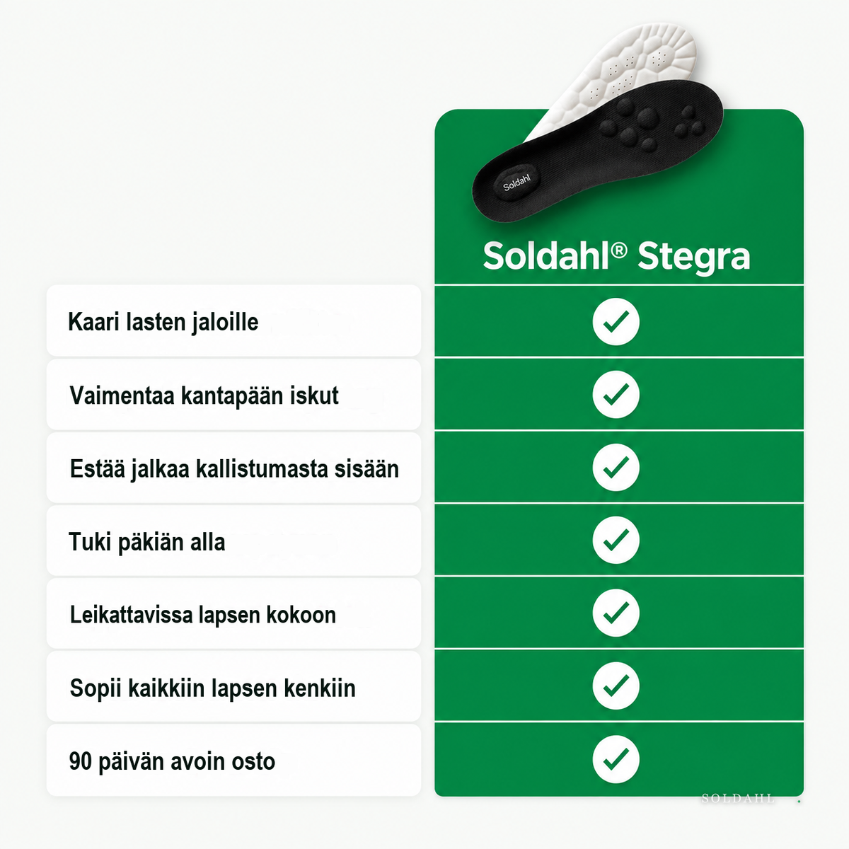 Vertailu: Soldahl Stegra täyttää kaikki kohdat