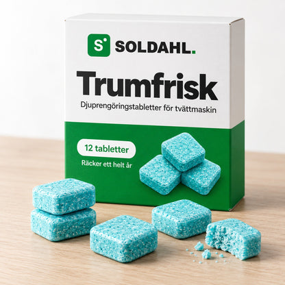 Trumfrisk-pakkaus, jossa 12 tablettia, riittää kokonaisen vuoden