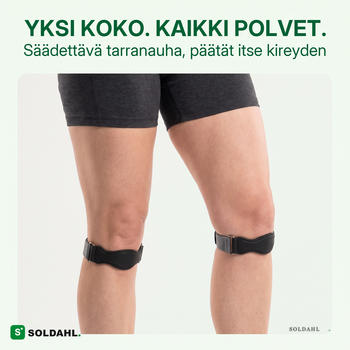 Yksi koko sopii kaikkiin polviin, säädettävä tarranauha
