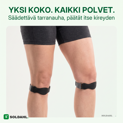 Yksi koko sopii kaikkiin polviin, säädettävä tarranauha